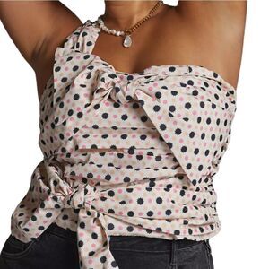 Anthropologie Mauve One Shoulder Bow Tank 20W NWT